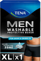 Tena Men&#39;s black washable boxer briefs black boxers for incontinence XL