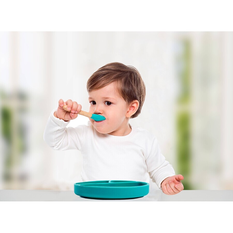 Minikoioi Piastra divisoria in silicone con ventosa - verde