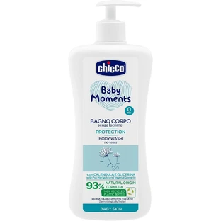 Chicco Baby Protective Moments Körpershampoo mit Spender, 93% natürliche Inhaltsstoffe 750 ml