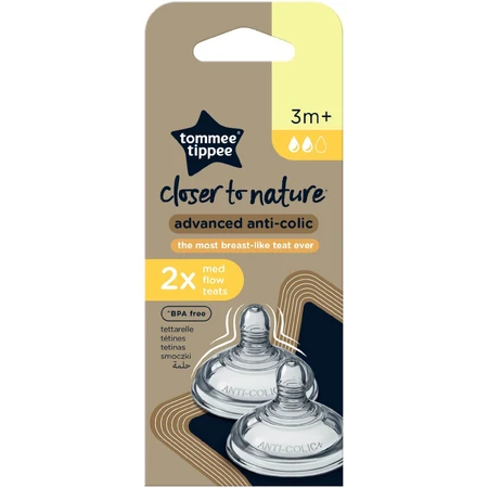 Tommee Tippee Replacement anti-colic pacifier C2N - Medium 2 pcs
