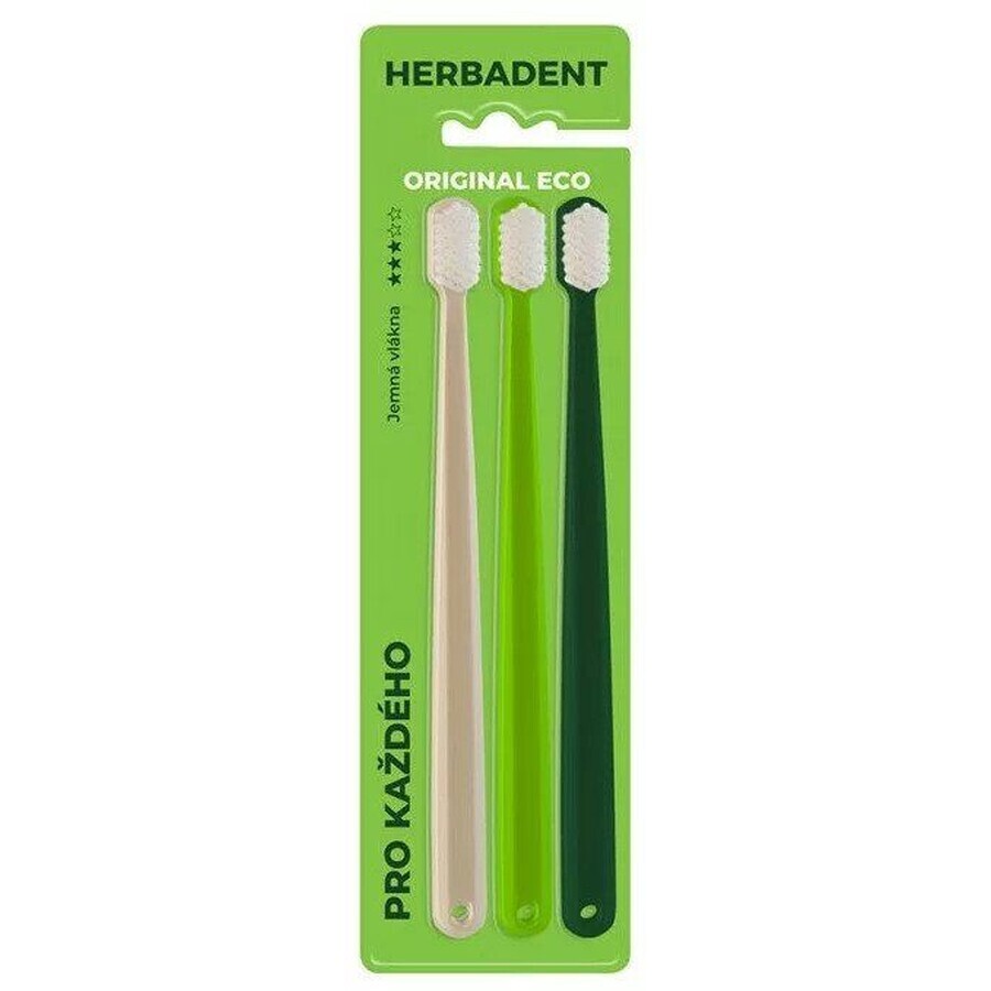Buy Herbadent Herbadent Original ECO 3* Tripplepack toothbrushes, fine bristles 3 pcs Herbadent Herbadent Original ECO 3* Tripplepack toothbrushes, fine bristles 3 pcs