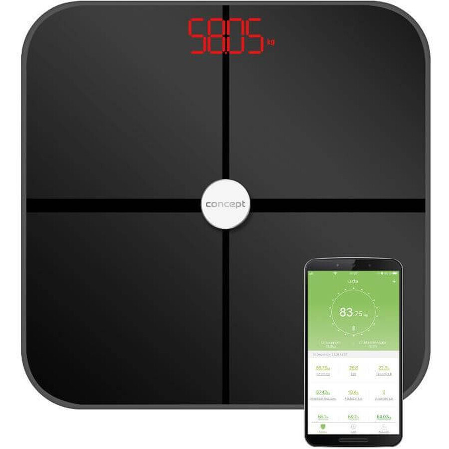 Concept Báscula de pesaje personal VO4011 diagnóstico 180kg negro
