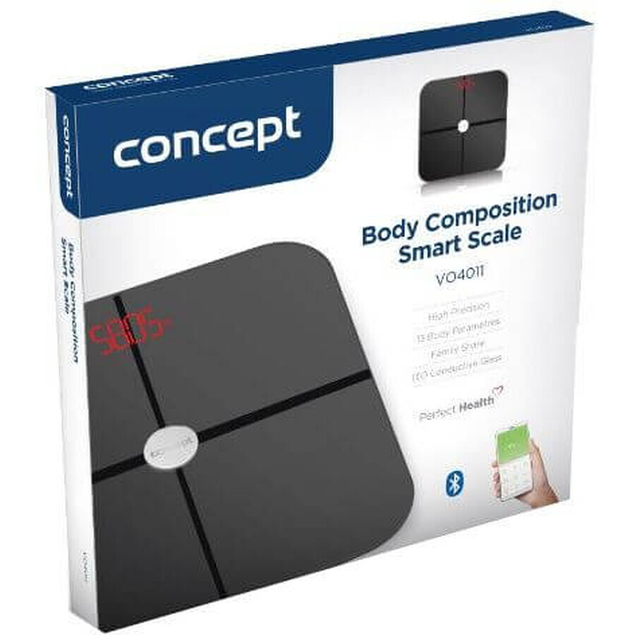 Concept Báscula de pesaje personal VO4011 diagnóstico 180kg negro