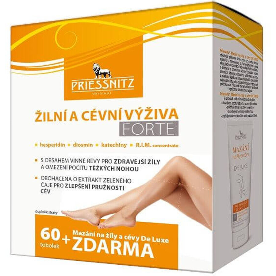 Priessnitz Vein and Vascular Nourishment FORTE 60 gélules + gel Vein and Vascular gratuit 125 ml