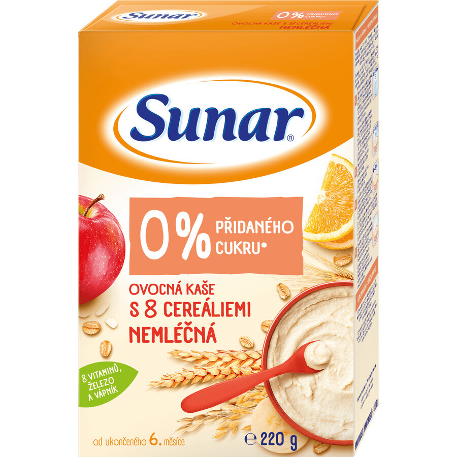 Sunar vruchtenpap zonder melk met 8 granen 1 x 220 g