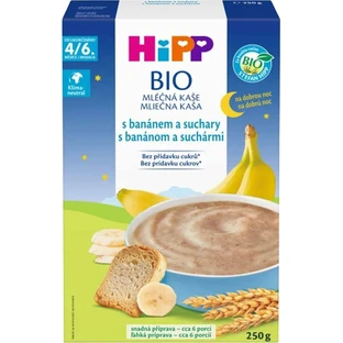HiPP Organic Porridge de bonne nuit avec banane et biscuits du Royaume-Uni. 4.-6. 6 - 6 mois 250 g