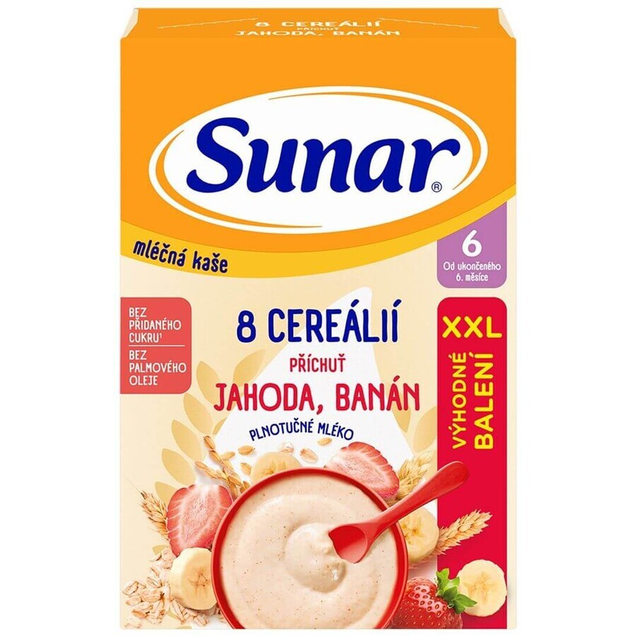 Sunar Gachas con 8 cereales fresas, plátano XXL 340 g