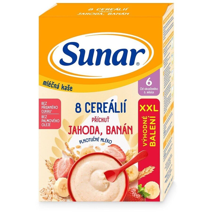 Sunar Gachas con 8 cereales fresas, plátano XXL 340 g