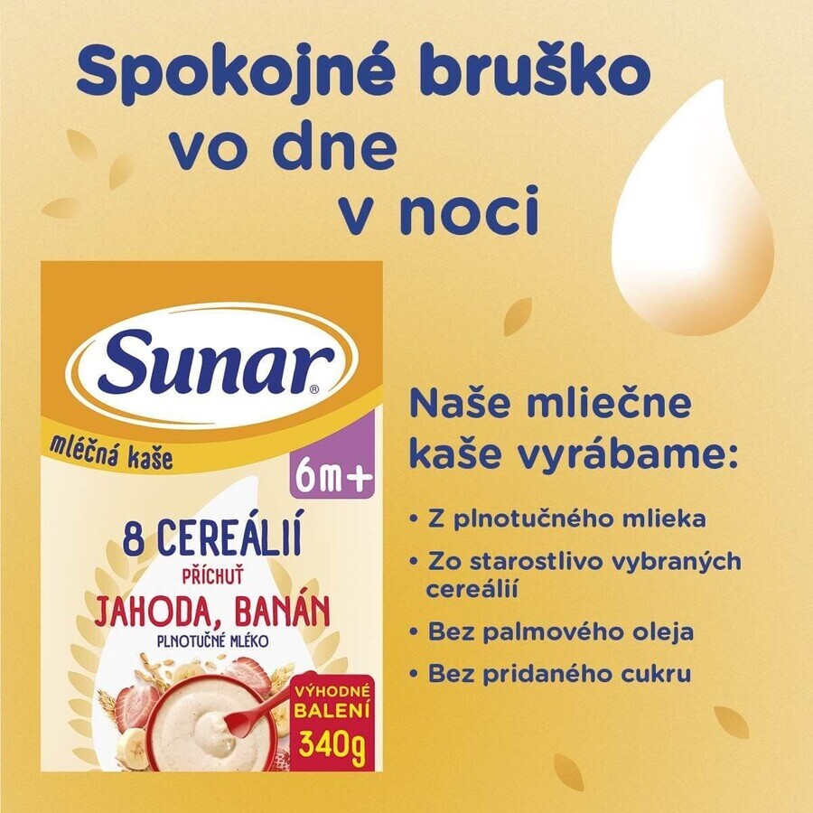 Sunar Gachas con 8 cereales fresas, plátano XXL 340 g