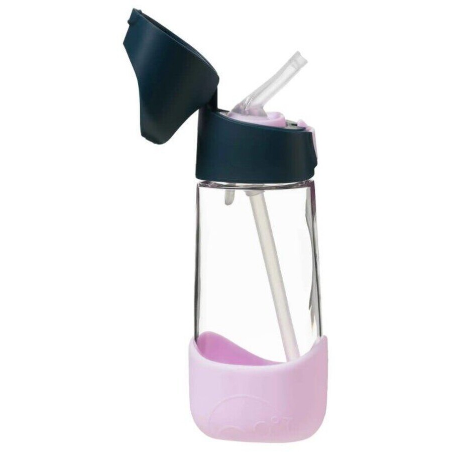 B. lattina Bottiglia Indaco/Rosa con cannuccia 450 ml
