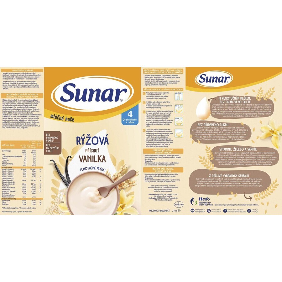 Sunar Vanille-Reisbrei 210 g