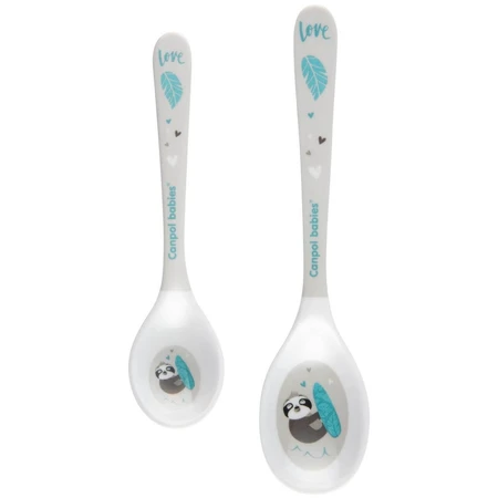 Canpol baby's Melamine lepeltjes Exotische dieren grijs 2 stuks