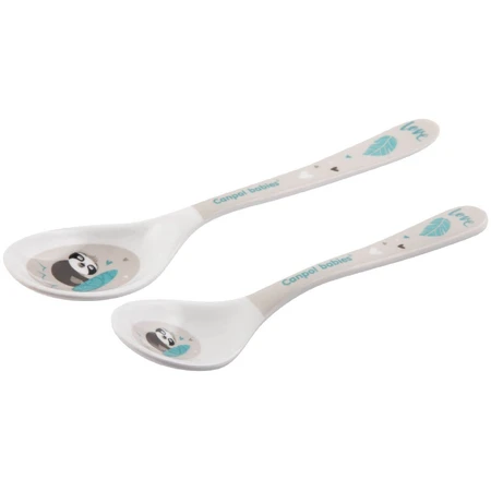 Canpol baby's Melamine lepeltjes Exotische dieren grijs 2 stuks