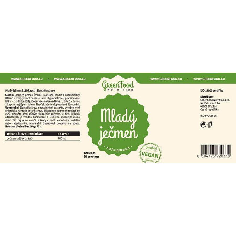 GreenFood Nutrition Orz tânăr 120 capsule