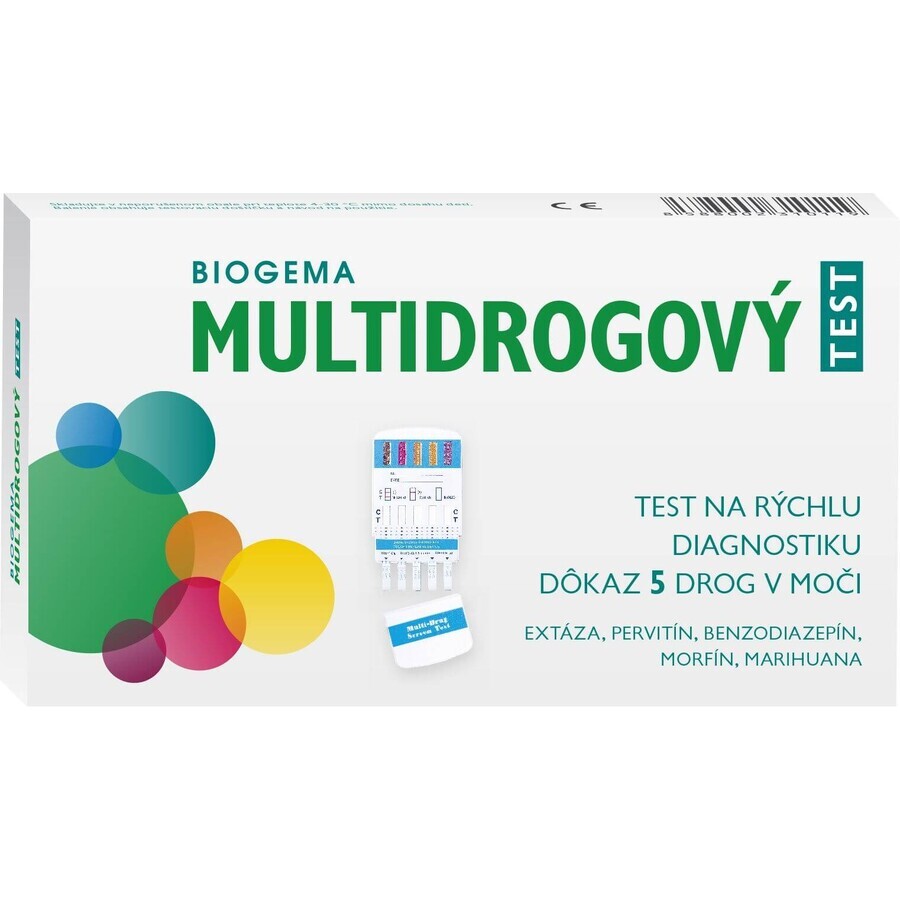 Biogema Multidrugstest voor morfine marihuana methamfetamine ecstasy en benzodiazepinen