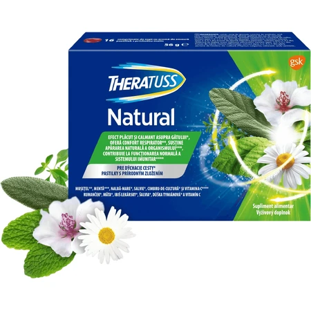 TheraTuss Natuurlijke zuigtabletten tegen keelpijn 16 tabletten