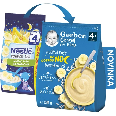 Gerber Papilla Buenas Noches con cereales y leche, plátano 230 g