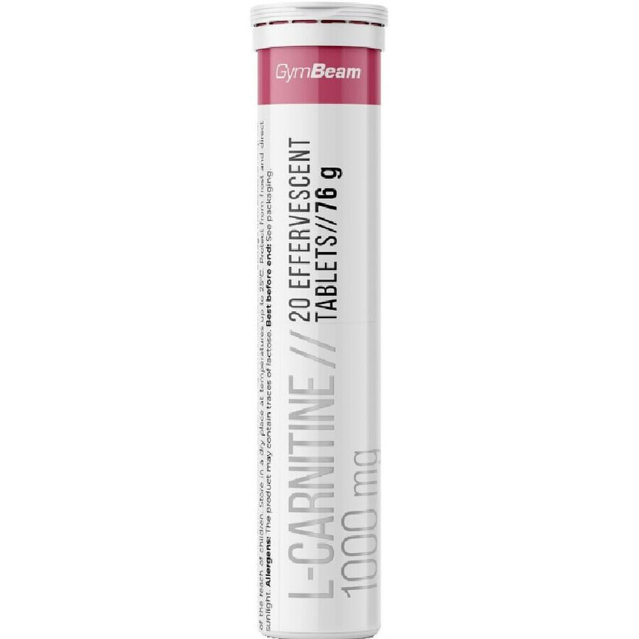 GymBeam L-carnitine 1000 mg framboise 20 comprimés effervescents