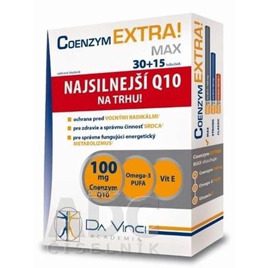 Coenzyme Extra ! COENZYM EXTRA MAX 100 MG - DA VINCI 45 gélules