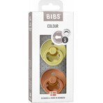 Sucettes en caoutchouc naturel BIBS Colour, taille 2, Haze/Blossom 2 pcs