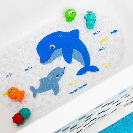 Canpol baby's Antislip badmat LOVE&SEA blauw, 1 st