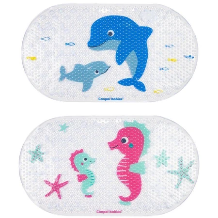 Canpol baby's Antislip badmat LOVE&SEA blauw, 1 st