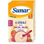 Sunar milk porridge with 8 cereals strawberries, raspberries 210 g