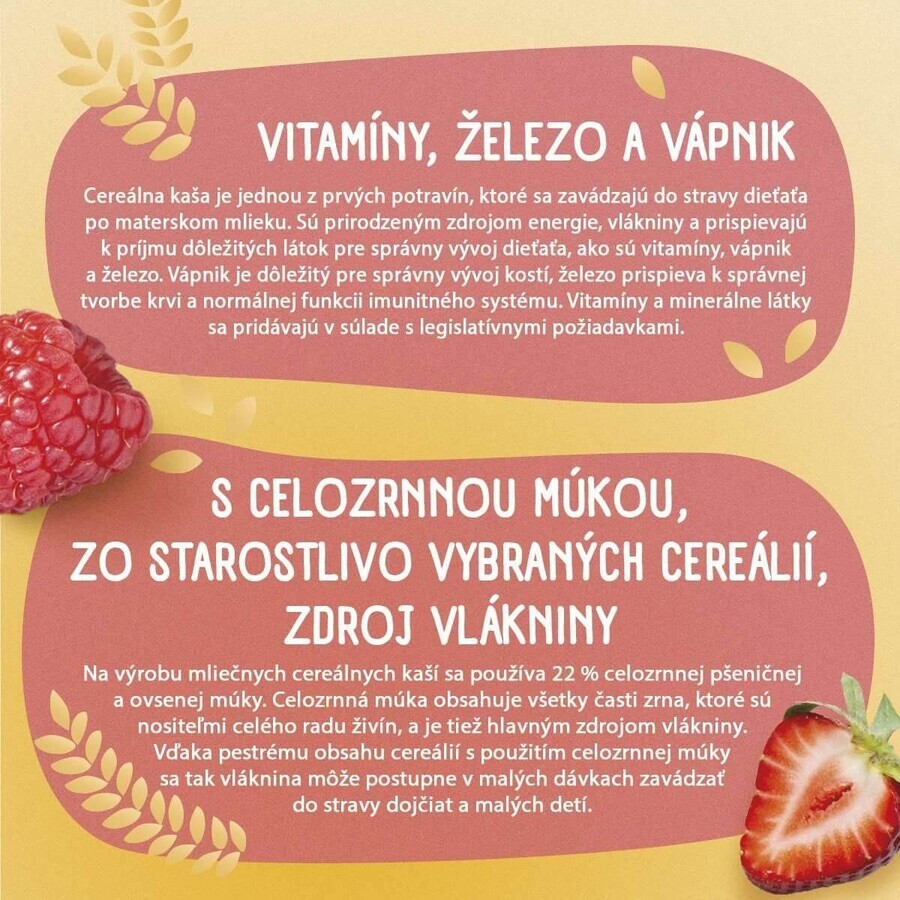 Sunar milk porridge with 8 cereals strawberries, raspberries 210 g