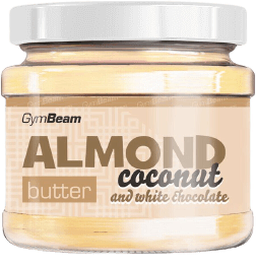 GymBeam Burro di mandorle con cocco e cioccolato bianco, 1 x 340 g