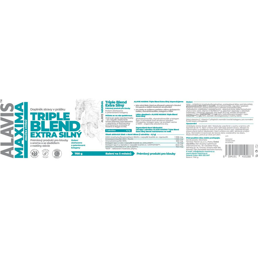 Alavis Maxima TRIPLE Blend Extra Strong con aroma y edulcorante, 700 g