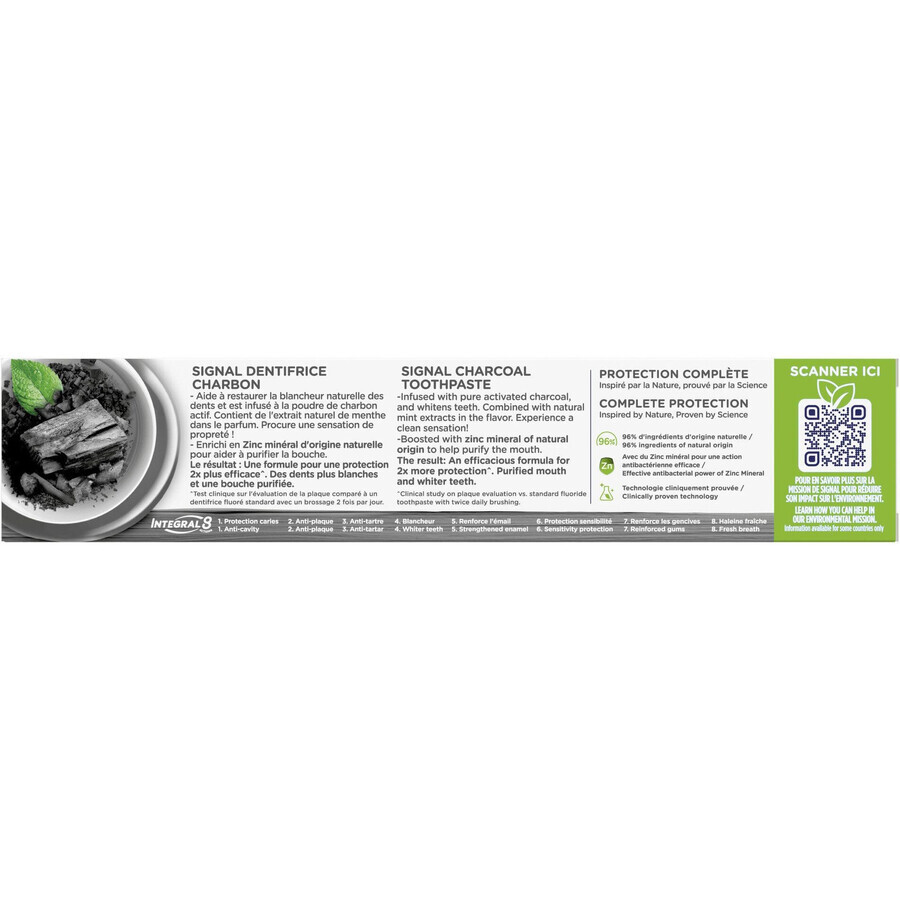 Signal Nature Elements Integral 8 Dentifricio al carbone 75 ml