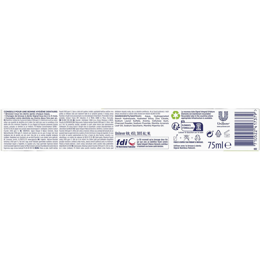 Signal Nature Elements Integral 8 Dentifricio al carbone 75 ml