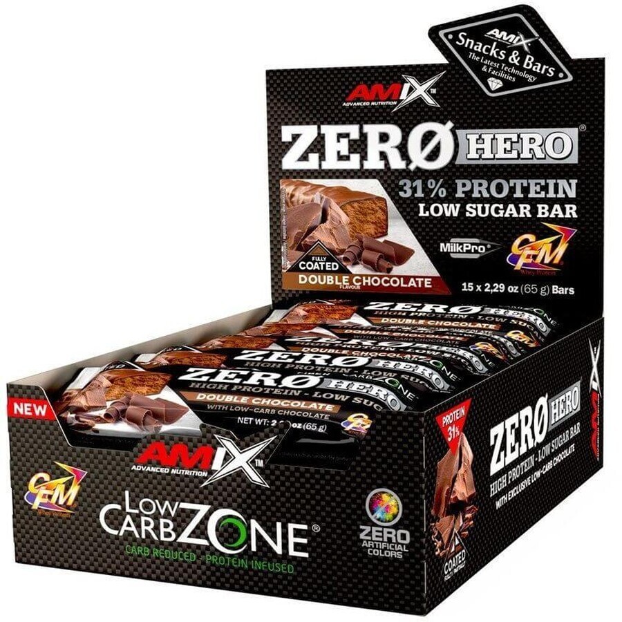 Amix Zero Hero 31% Barrita Proteica Doble Chocolate 15 x 65 g