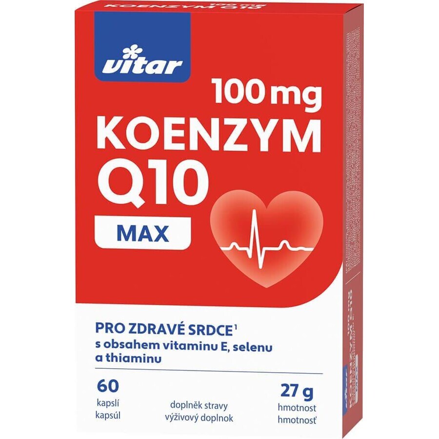 Vitar Co-enzym Q10 100mg + E + Se + Thiamine 60 capsules