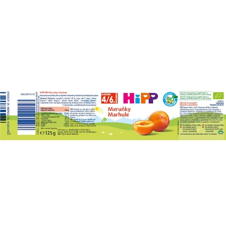 HiPP ORGAN ORGANIC abrikoos, 125 g