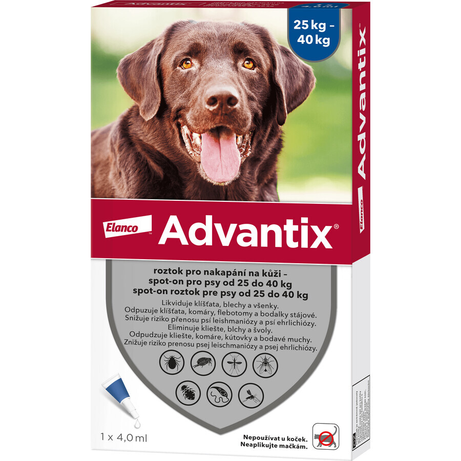 Advantix Spot-on pentru câini de peste 25 kg 4 ml