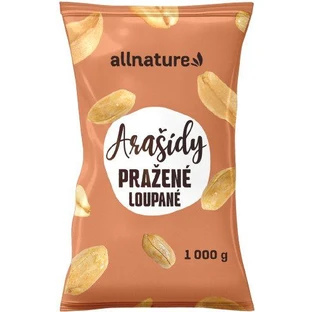 Allnature Ungeschälte geröstete und ungesalzene geschälte Erdnüsse 1000 g