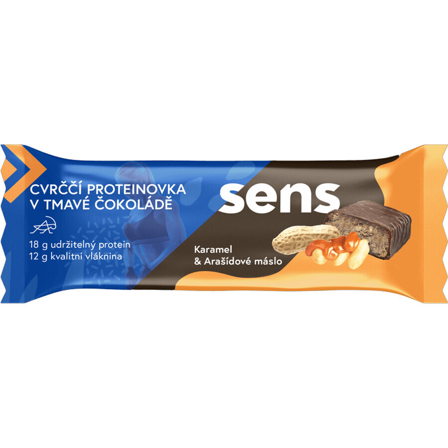 Sens Cricket Protein în ciocolată neagră - Caramel și unt de arahide 60 g