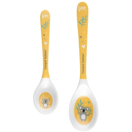 Canpol baby's Melamine lepeltjes Exotische dieren geel 2 stuks