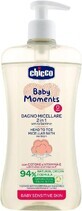 Chicco Șampon micelar pentru păr și corp cu dozator Baby Moments Sensitive 94% ingrediente naturale 500 ml