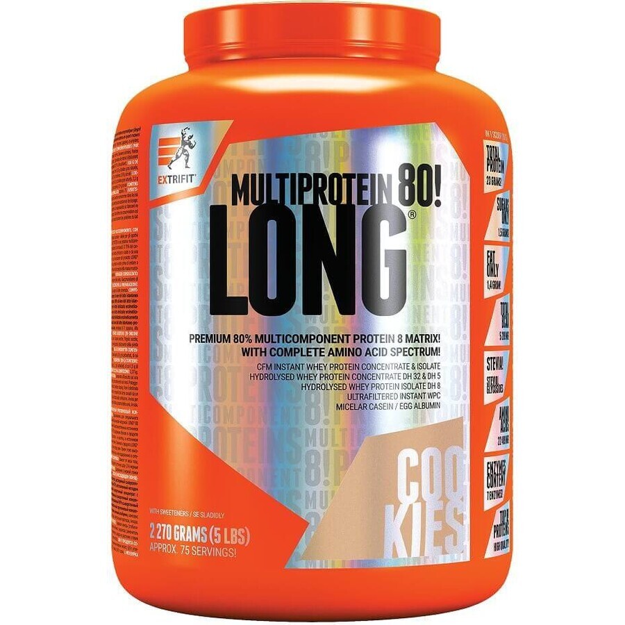 Extrifit Long 80 Multiproteïne Koekjescrème 2270 g