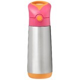 B. cutie Termos de băut cu pai - roz/portocaliu 500 ml