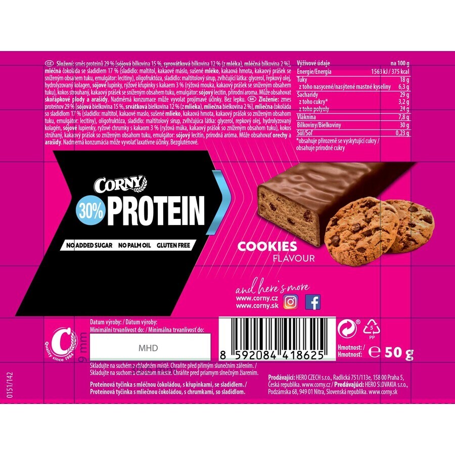 Corny Protein 30% prăjituri cu proteine 50 g