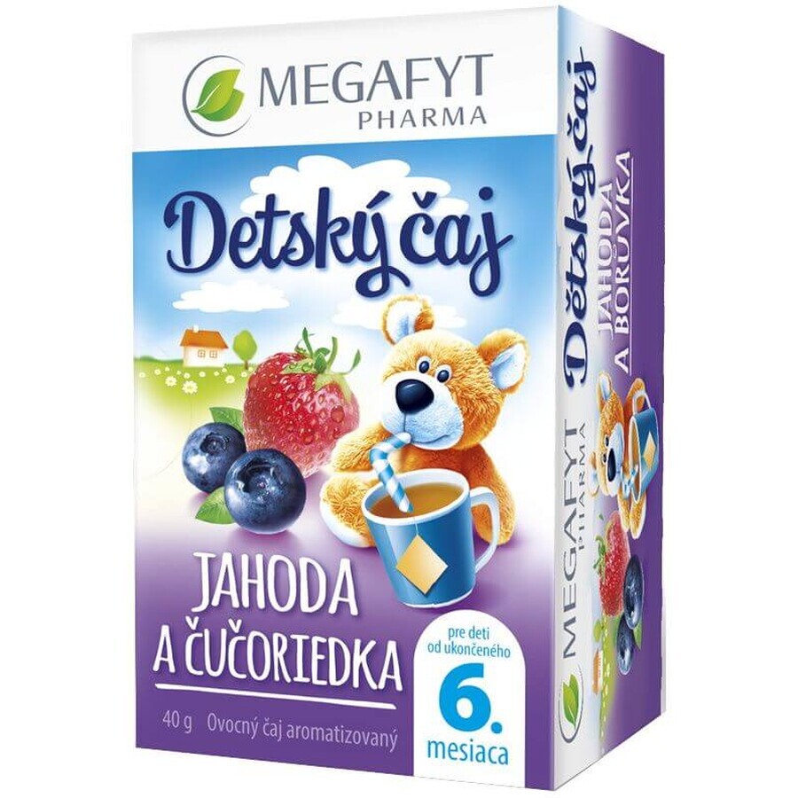 Megafyt vruchtenthee voor kinderen aardbeien en bosbessen 20 x 2 g