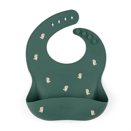 Petite&Mars Siliconen slabbetje Take&Match Green Dinos 6m+