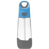 B. cutie Sticlă de băut cu pai albastru/gri 600 ml