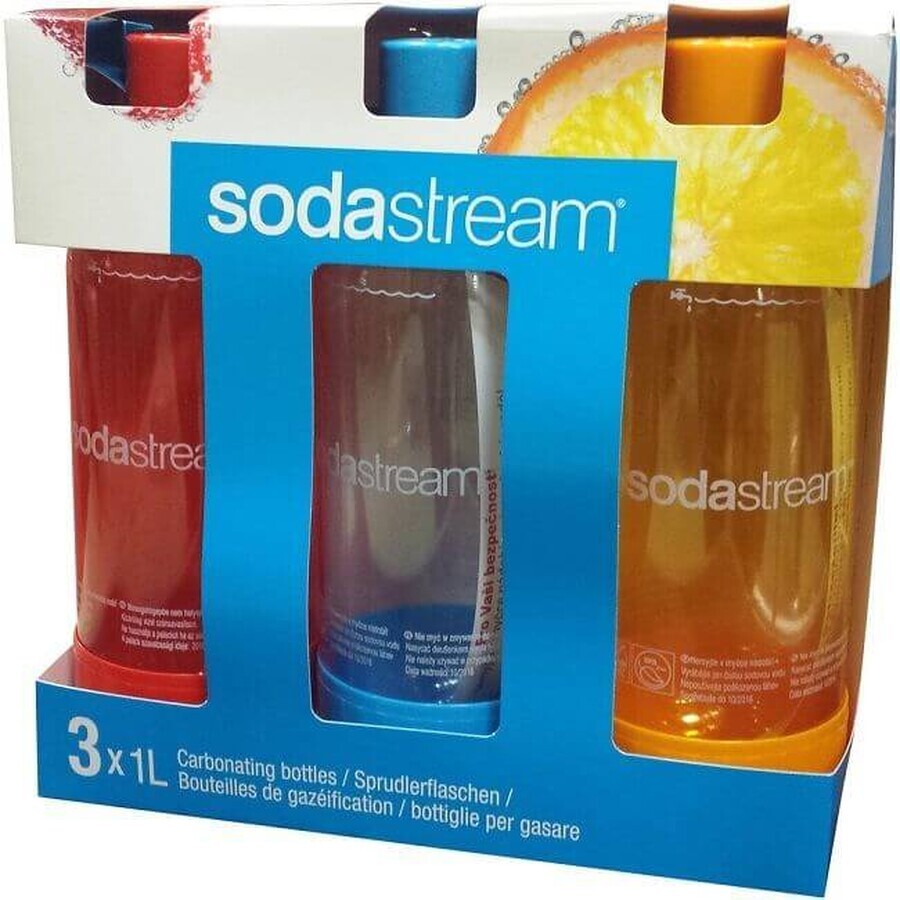 Sodastream Tripack Flasche Tripack 1l orange/rot/blau