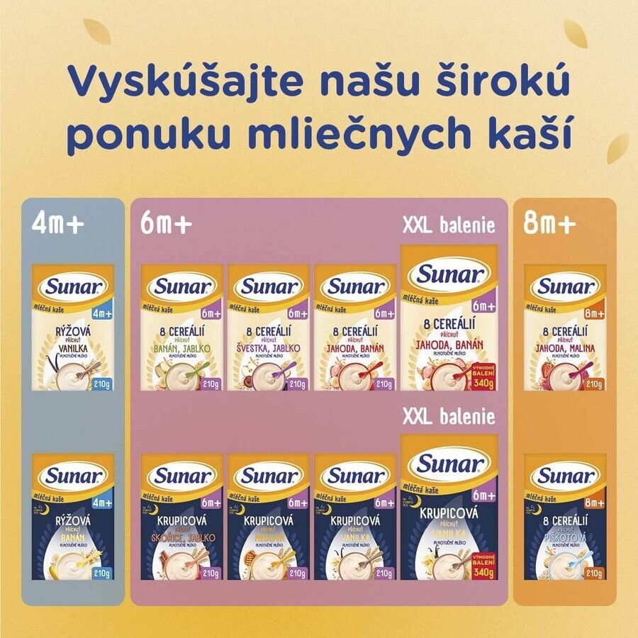 Sunar lapte terci de semolă pentru o vanilie de noapte bună 210 g