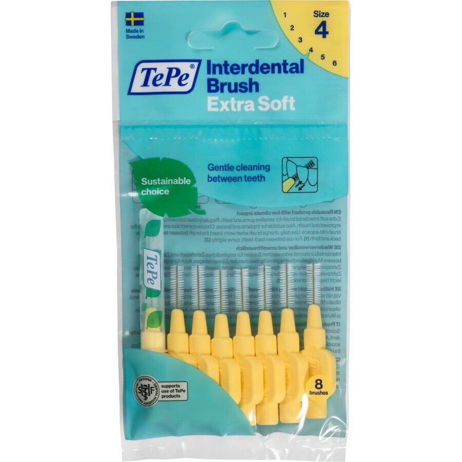 TePe Extra Soft Interdentalbürsten gelb 0,7 mm 8 Stück