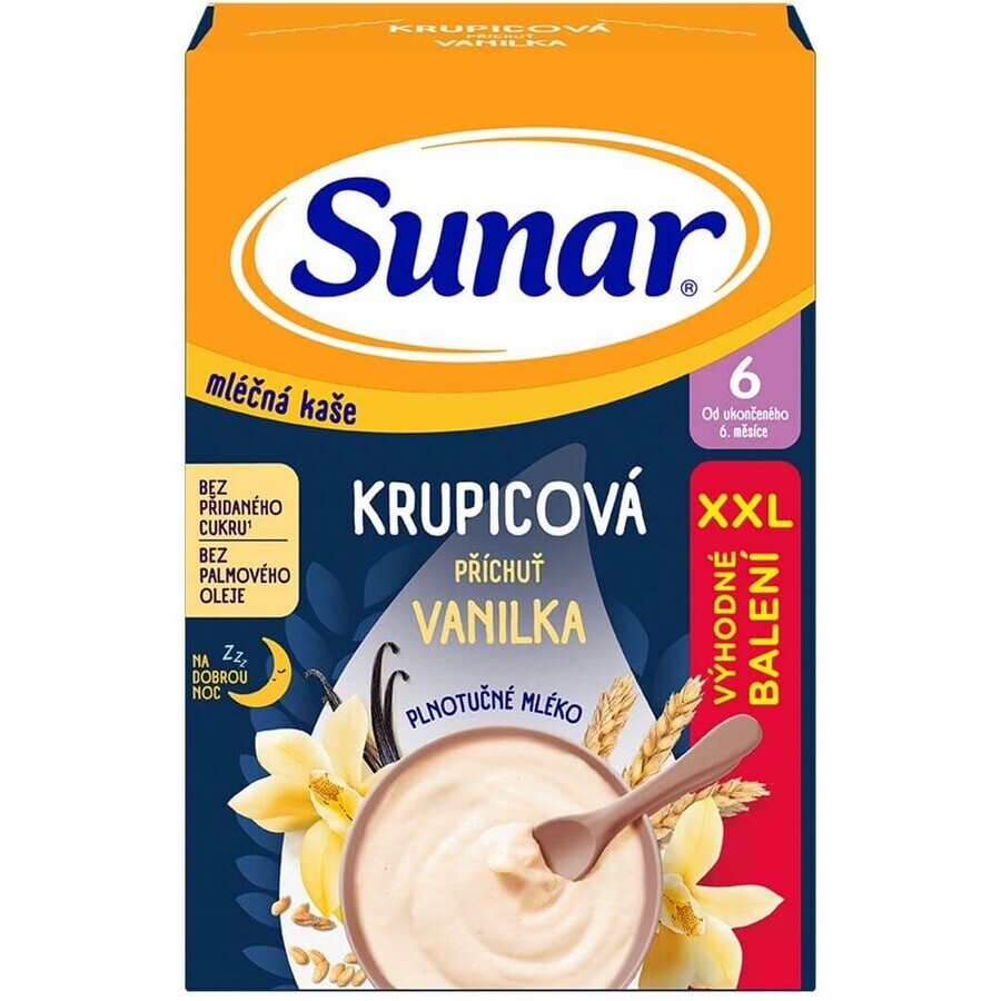Sunar gachas de sémola de leche para dormir bien vainilla XXL 340 g